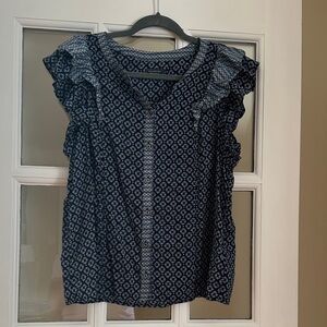 Vineyard Vines Blue Patterned Blouse